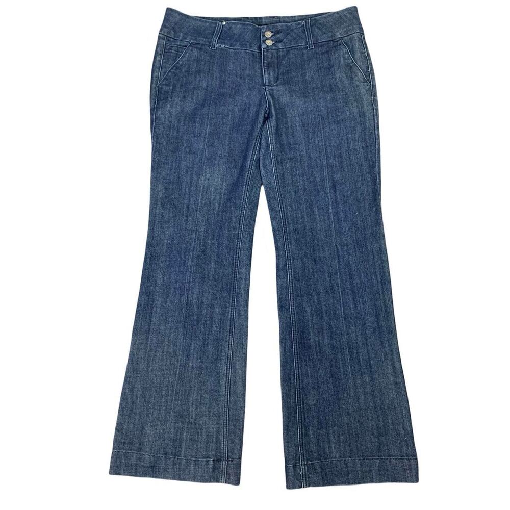 Vintage 90s Mossimo Low Waisted Flared Blue Jeans